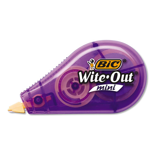 Bic Wite-Out Brand Mini Correction Tape, Non-Refillable, 1/5" w x 26.2 ft, Assorted