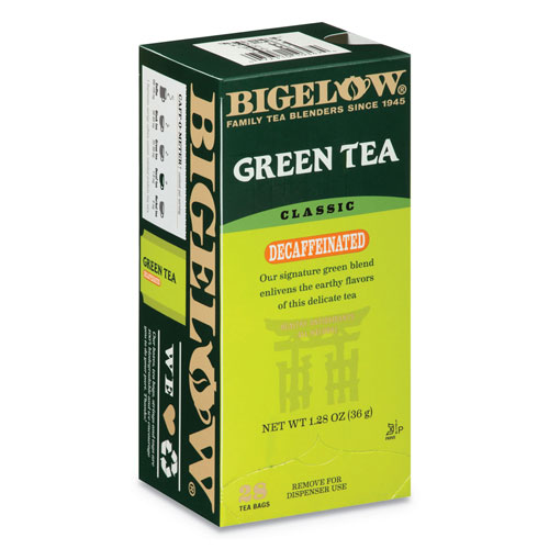Bigelow Tea Company Decaffeinated Green Tea, Green Decaf, 0.34 lbs, 28/Box