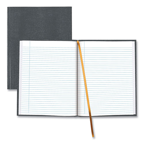 Blueline Executive Notebook with Ribbon Bookmark, 1 Subject, Medium/College Rule, Cool Gray Cover, (75) 10.75 x 8.5 Sheets