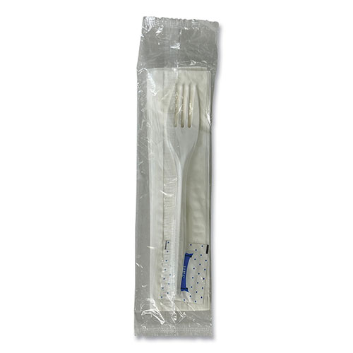 Boardwalk 3KITMW Plastic Cutlery Kit Polypropylene Plastic Fork, Napkin, Salt & Pepper