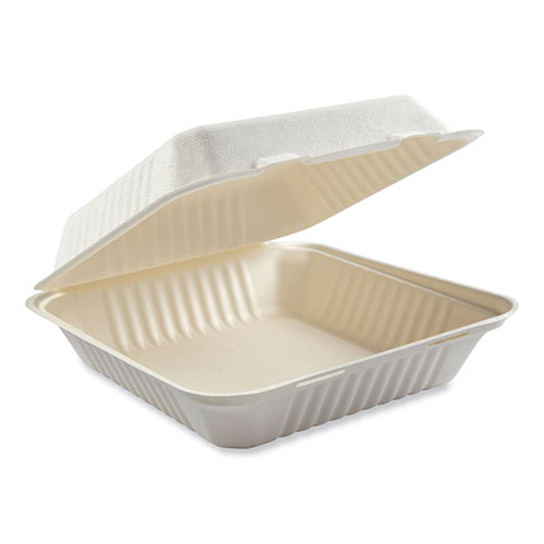 Boardwalk Bagasse PFAS-Free Food Containers, 1-Compartment, 9 x 1.93 x 9, Tan, Bamboo/Sugarcane, 100/Sleeve, 2 Sleeves/Carton