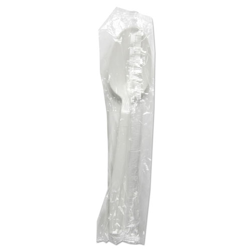 Boardwalk Heavyweight Wrapped Polypropylene Cutlery, Teaspoon, White, 1,000/Carton