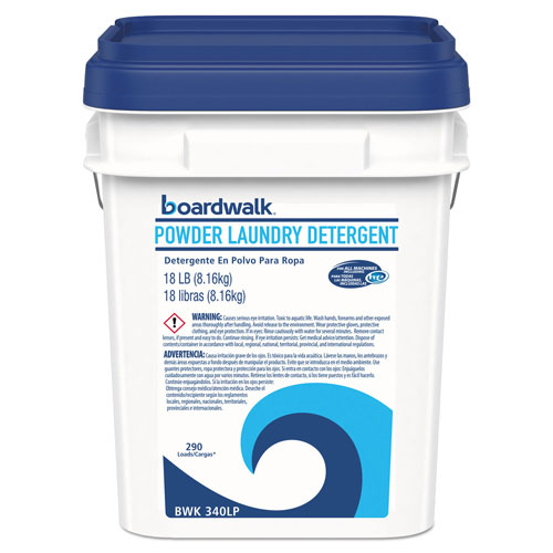 Boardwalk Laundry Detergent Powder, Crisp Clean Scent, 18 lb Pail