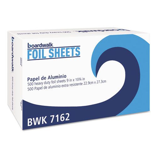 Boardwalk Standard Aluminum Foil Pop-Up Sheets, 9" x 10 3/4", 500/Box, 6 Boxes/Carton