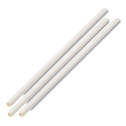 Boardwalk Unwrapped Paper Straws, 7 3/4" x 1/4" White, 4800 Straws/Carton