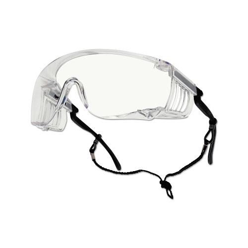 Bolle Override Safety Glasses, Clear Poly Anti-Fog/Anti-Scratch Lens, Black Frame