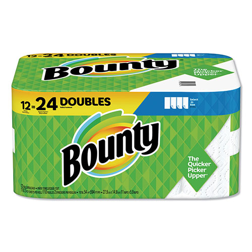 Bounty Select-a-Size Paper Towels, 2-Ply, White, 5.9 x 11, 98 Sheets/Roll, 12 Rolls/Carton