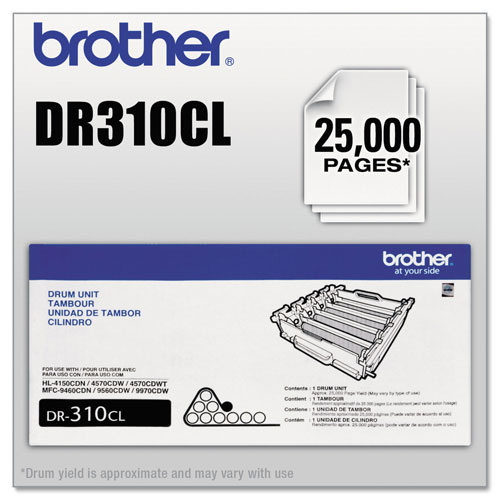 Brother DR310CL Drum Unit, 25000 Page-Yield, Black