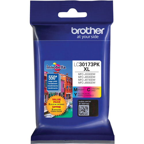 Brother Ink Cartridge, f/MFC-J5330DW, 550 Page Yield, 3/PK, AST