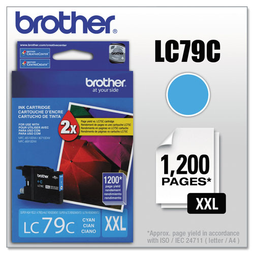 Brother LC79C Innobella Super High-Yield Ink, 1200 Page-Yield, Cyan