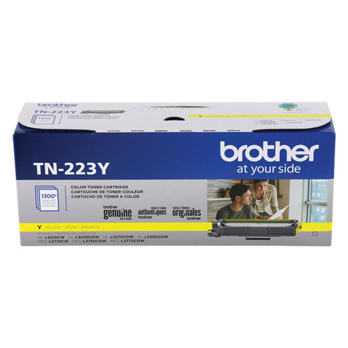 Brother TN223Y Toner, 1300 Page-Yield, Yellow