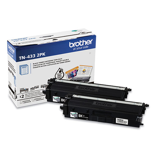 Brother TN4332PK High-Yield Toner, 4,500 Page-Yield, Black, 2/Pack