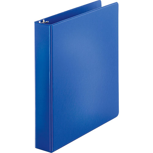 Business Source 35% Recycled Round Ring Binder, 1 1/2" Capacity, Blue