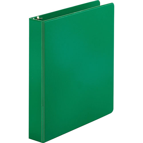 Business Source 35% Recycled Round Ring Binder, 1 1/2" Capacity, Green