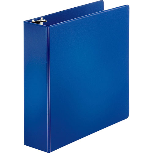 Business Source 35% Recycled Round Ring Binder, 3" Capacity, Blue