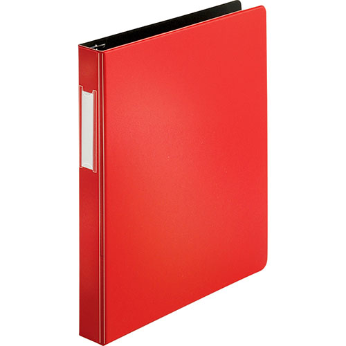 Business Source D-Ring Binder w/Label Holder, Heavy-Duty, 1", Red