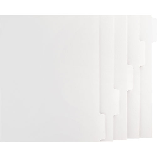 Business Source Dividers w/Print-on Tabs,90 Bright, 8-1/2"x11", 50ST/BX, White