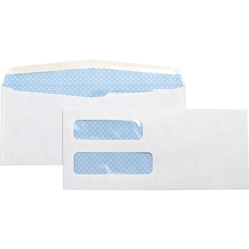 Business Source Double Window Envelope, No. 10, 4-1/8"x9-1/2", 500/BX, White