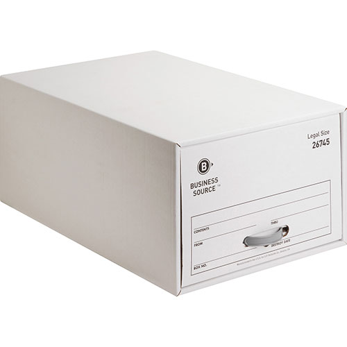 Business Source Legal Sized Storage Drawer, 17-1/4" x 25-1/4" x 11-1/2", 6/CT, White