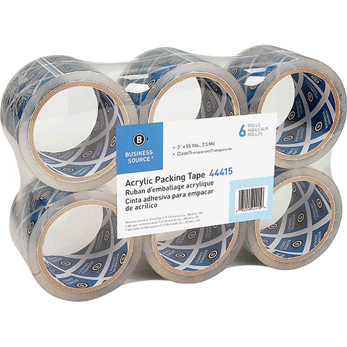 Business Source Packing Tape, 3" x 55', Clear