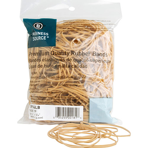 Business Source Rubber Bands, Approx. 425/BX,Size 19,3-1/2"x1/16",