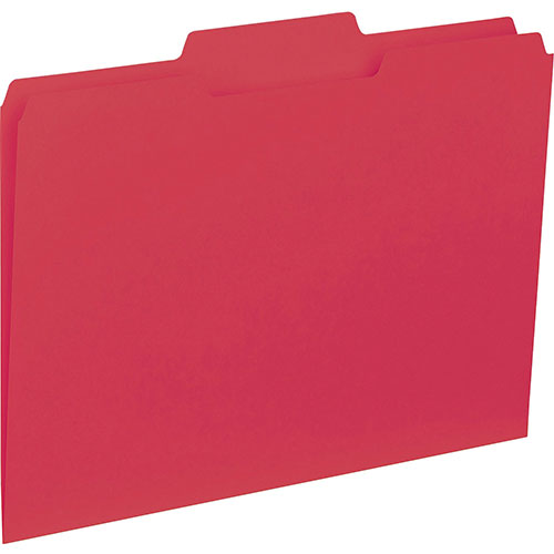 Business Source Source Top Tab File Folder Letter - 8.50" x 11", Red