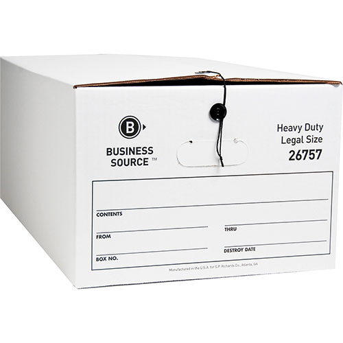 Business Source Storage Box, Legal, 15" x 24" x 10", White