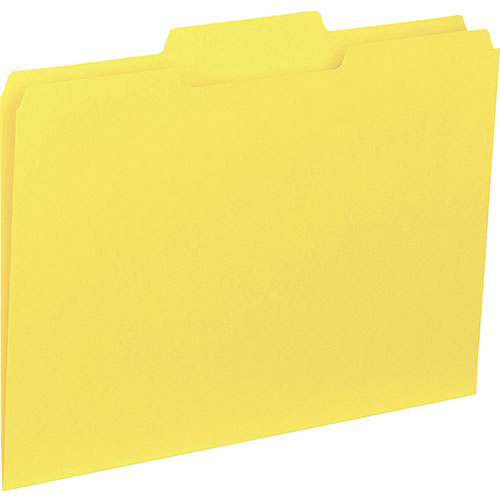 Business Source Top Tab File Folder Letter, Yellow