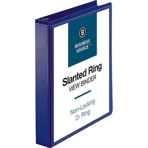 Business Source View Binder, D-Ring, 1-1/2", Navy