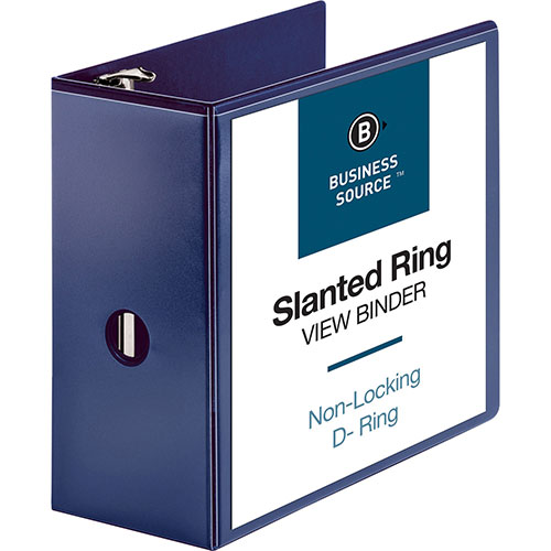 Business Source View Binder, D-Ring, 5", Navy