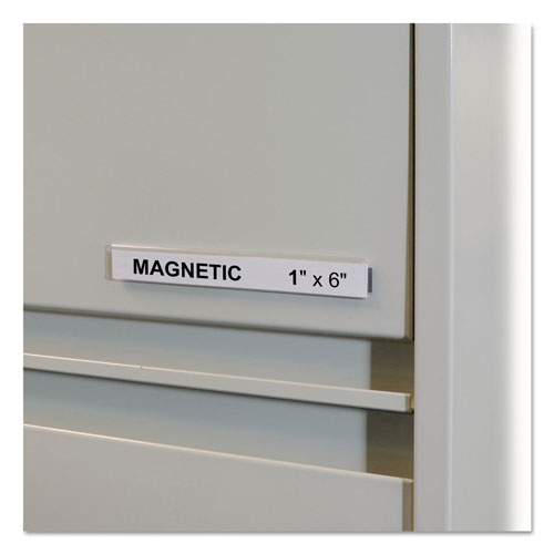 C-Line HOL-DEX Magnetic Shelf/Bin Label Holders, Side Load, 1" x 6", Clear, 10/Box