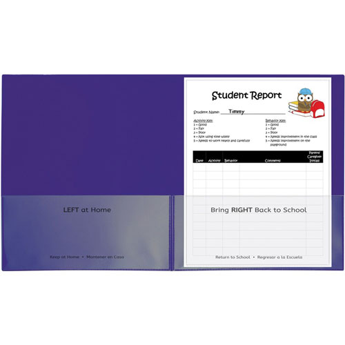 C-Line Products Classroom Connector Folders, Purple, 25/BX