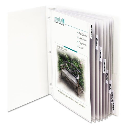 C-Line Sheet Protectors with Index Tabs, Clear Tabs, 2", 11 x 8 1/2, 8/ST