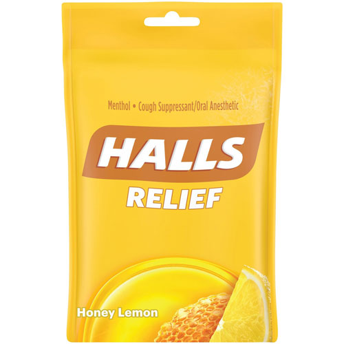 Cadbury Adams Hall Honey-Lemon Cough Drops, 30 Pieces, 12/BX