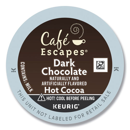 Cafe Escapes® Dark Chocolate Hot Cocoa K-Cups, 24/Box, 4 Box/Carton