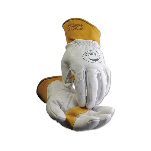 Caiman 1871 Multi-Task Gloves, Boarhide™/Goat/Ovis-Hide™ Leather, Small, White/Tan