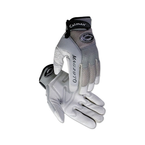 Caiman 2970 Deerskin Padded Palm Knuckle Protection Mechanics Gloves, X-Large, Gray
