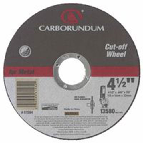 Carborundum Right Angle Grinders, 4 1/2 in Dia, .04 in Thick, 60 Grit Alum. Oxide