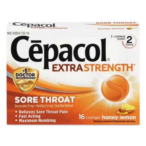 Cepacol® Extra Strength Sore Throat Lozenges, Honey Lemon, 16 Lozenges