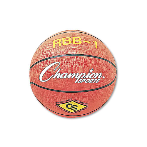 Champion Rubber Sports Ball, For Basketball, No. 7, Official Size, Orange
