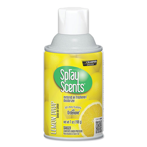 Champion Sprayon® SPRAYScents Metered Air Freshener Refill, Lemon, 7 oz Aerosol, 12/Carton