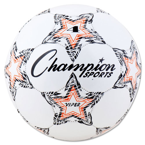 Champion VIPER Soccer Ball, Size 4, 8"- 8 1/4" dia., White