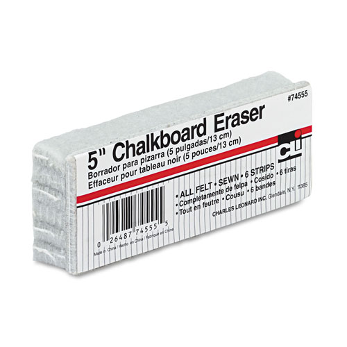 Charles Leonard 5-Inch Chalkboard Eraser, 5" x 2" x 1"