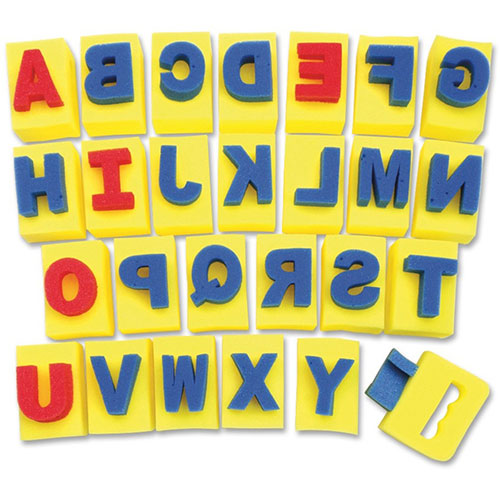 Chenille Kraft Sponge Letters, Integrated Handle, A - Z Capital Letters