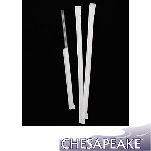 Chesapeake 7.75" Translucent Jumbo Straw With Paper Wrapped, Case of 2,000