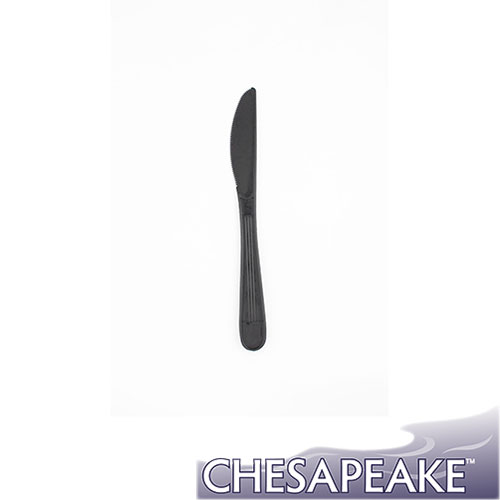 Chesapeake Heavy Weight Black Polypropylene Knife, Case of 1000