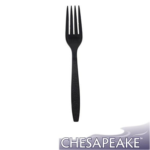 Chesapeake Heavy Weight Black Polystyrene Fork, Case of 1000