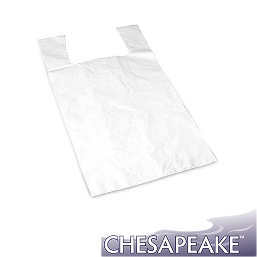 Chesapeake Low-Density T-Shirt Bag, 18"x10"x30", White