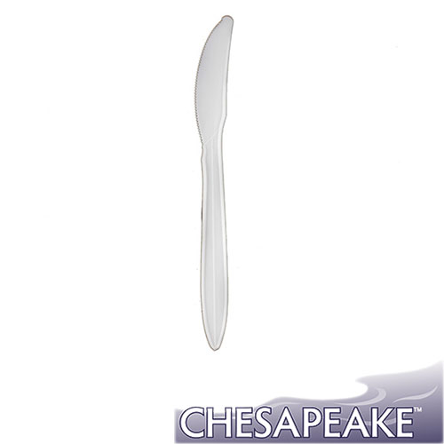 Chesapeake Medium Weight Polypropylene White Knife, Case of 1000