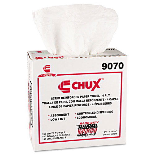 Chicopee Chux General Purpose Wipers, DRC, 9 1/2 x 16 1/2, White, 900/Carton